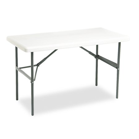 ICEBERG Rectangle Folding Table, 48" W, 24" L, 29" H, Platinum Top, Blow-Molded High-Density Polyethylene 65203